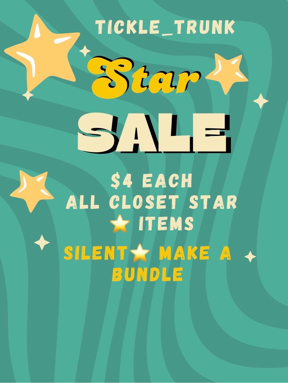 $4 per star ⭐️ Make a Bundle ⭐️Like this post for all sales and auctions